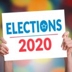 Elections 2020 Card with Bokeh Background