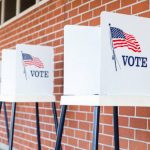 A polling location station is ready for the election day.