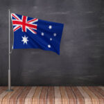 AUSTRALIAN Flag on Chalkboard – 3D Rendering