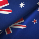 New Zealand and Australia flag together realtions textile cloth fabric texture
