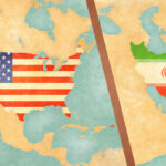 Maps of USA and Iran