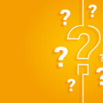 Question marks on a yellow background. Question and answer symbols. Vector EPS 10