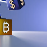 Golden Bitcoin Cube With Financial Symbols Floating Representing Digital Currency Dominance In Modern Market